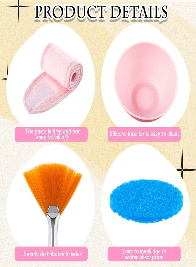 Reallnaive 37 Pcs Face Mask Mixing Bowl Set for Esthetician Supplies Tool Kit with Facial Mask Bowl Stick Spatula Soft Brushes Wet Puff Headband Clay Applicator Tools - Image 4
